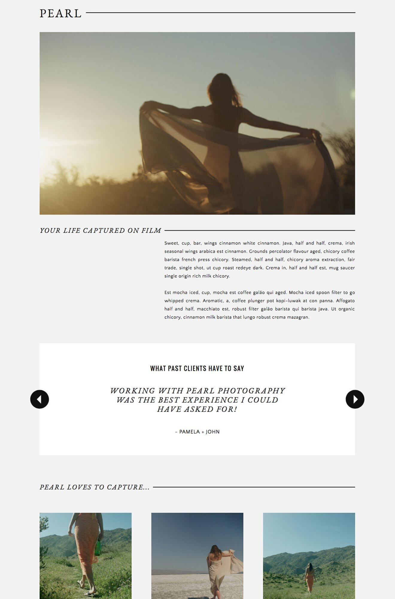 Free Showit Template Pearl